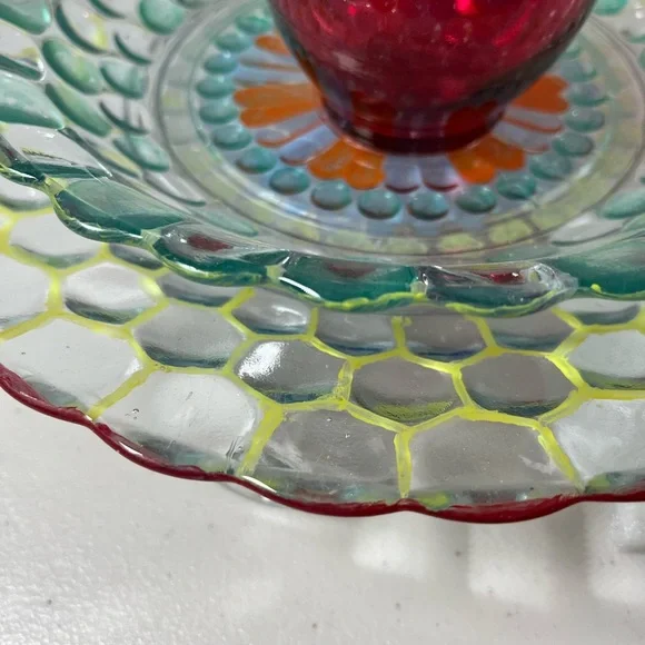 Glass Art Flower. 9.5 inch diameter, multicolored - Picture 4 of 10